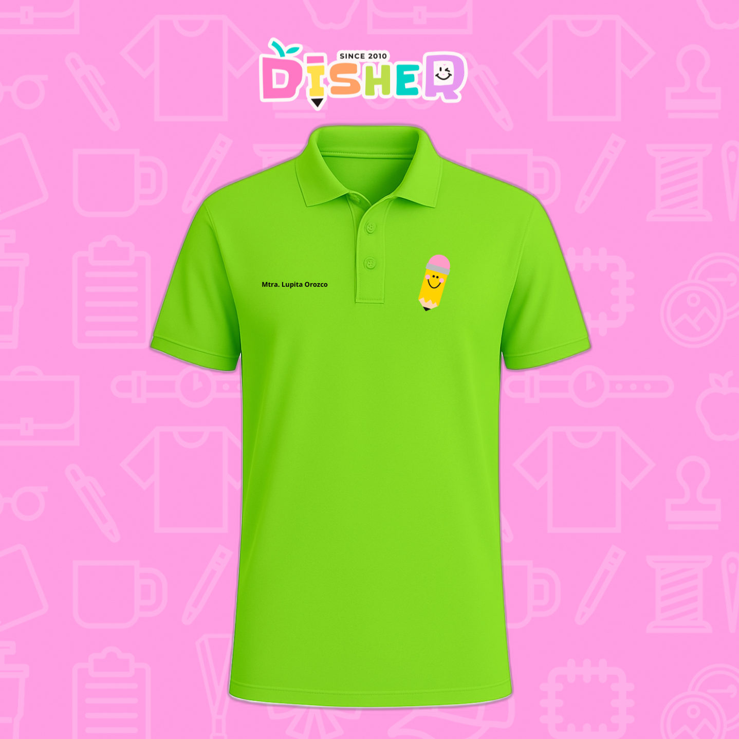 PBD-C-0031: Polo Bordada Dry Fit Caballero I Smile Pencil