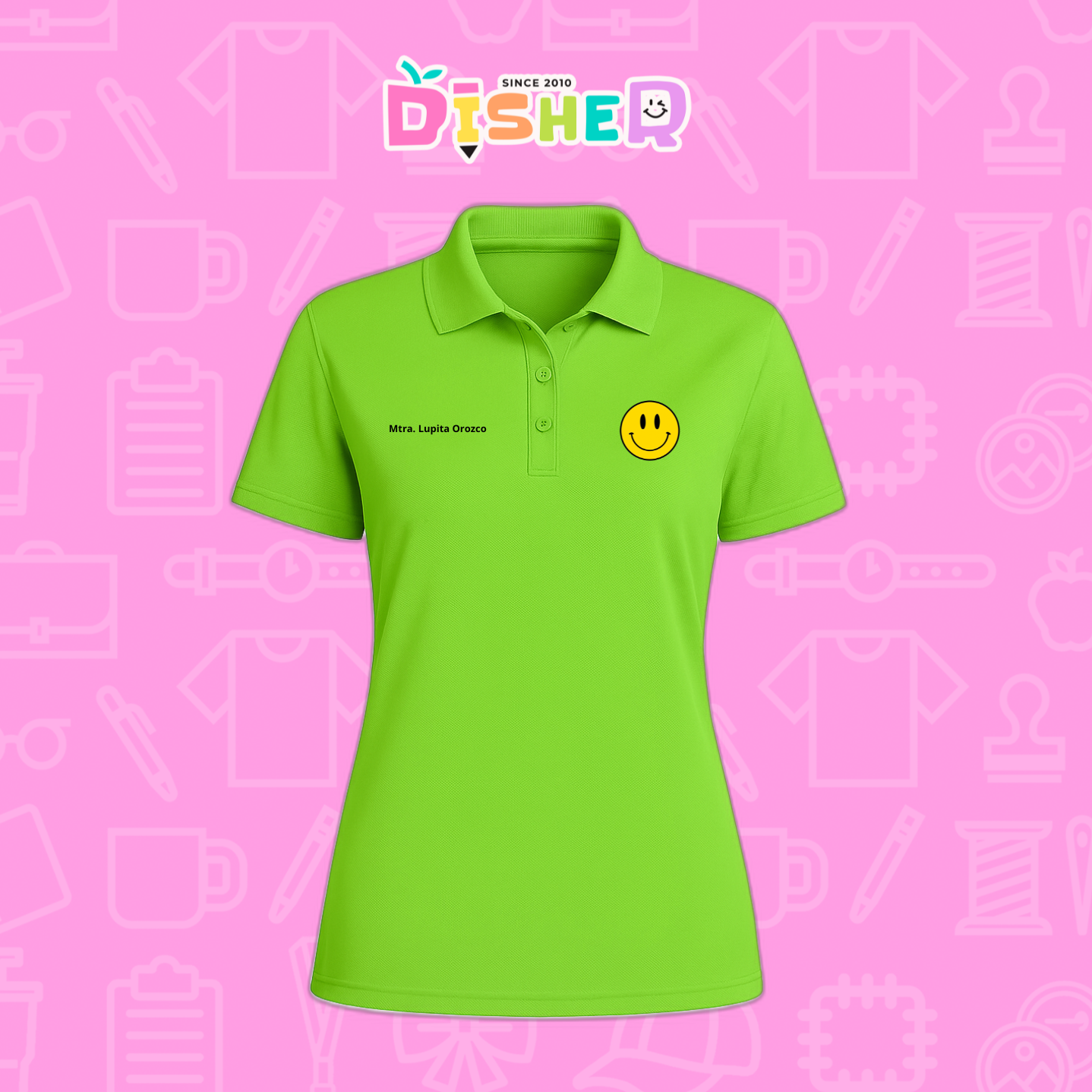 PBD-D-084: Polo Bordada Dry Fit Dama I Manzana preescolar