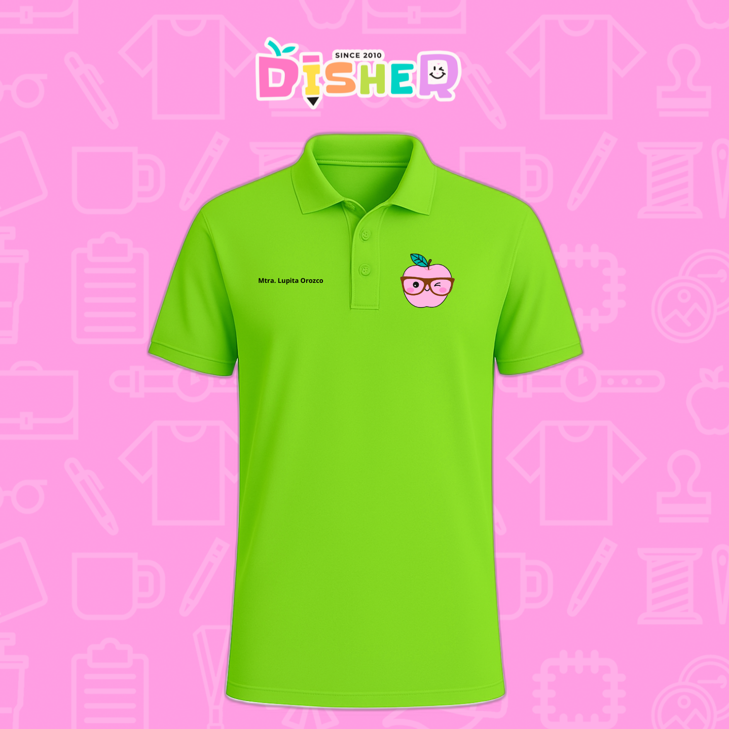 PBD-C-0050: Polo Bordada Dry Fit Caballero I Manzana lentes