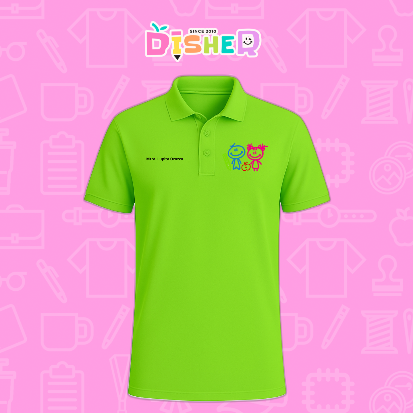 PBD-C-0062: Polo Bordada Dry Fit Caballero I Niños trazos