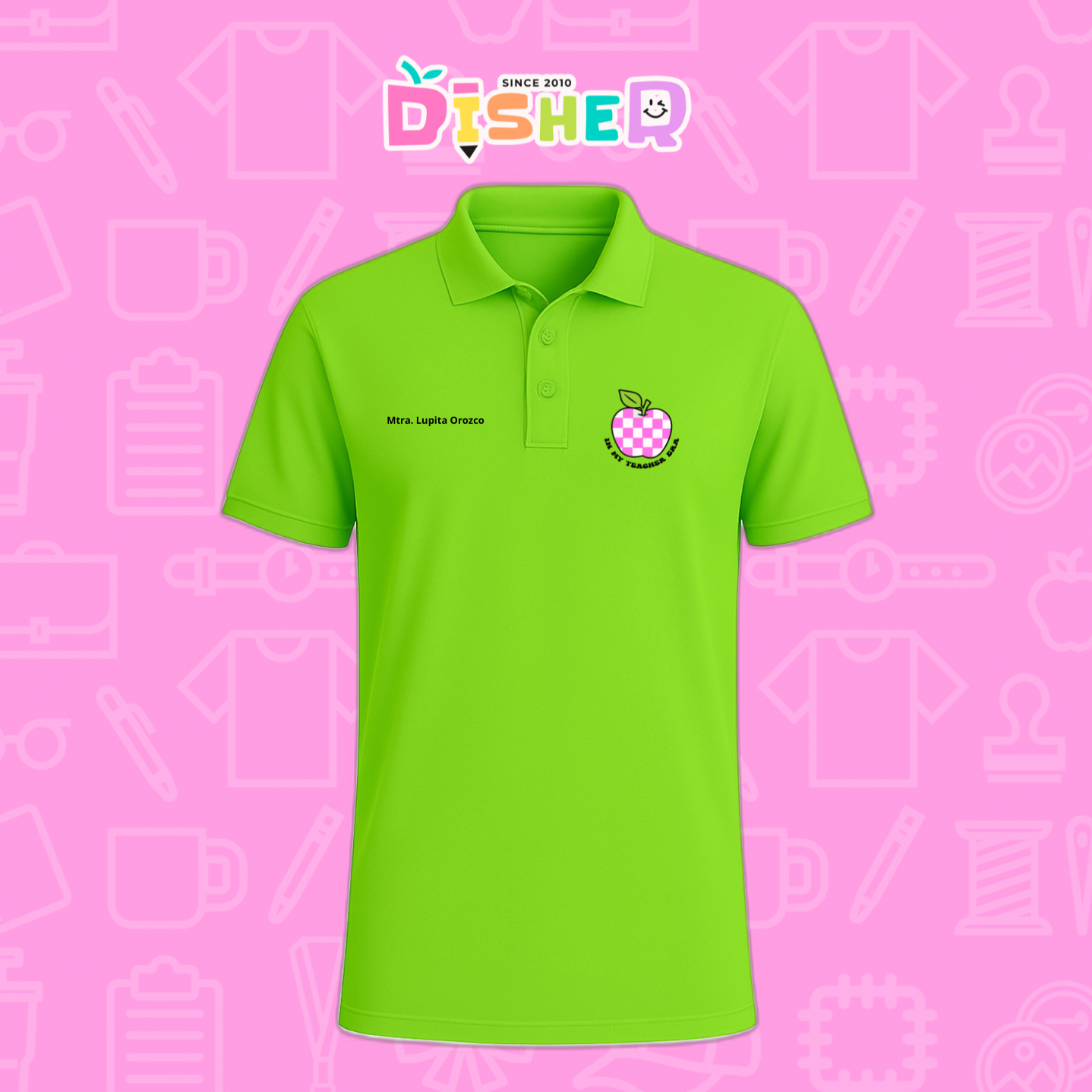PBD-C-0026: Polo Bordada Dry Fit Caballero I Manzana cuadros