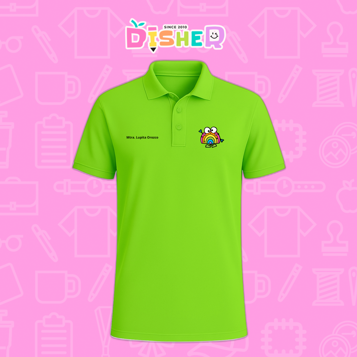 PBD-C-0029: Polo Bordada Dry Fit Caballero I Arcoíris manitas