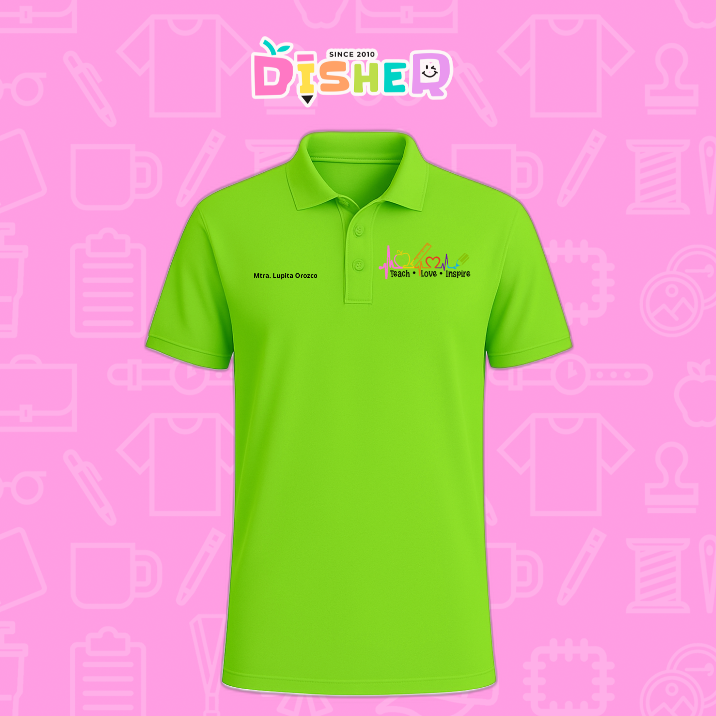 PBD-C-0082: Polo Bordada Dry Fit Caballero I Latidos