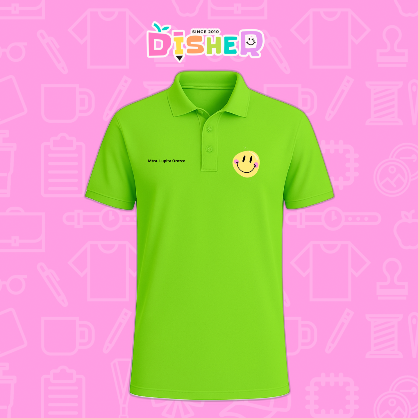 PBD-C-0021: Polo Bordada Dry Fit Caballero I Happy face
