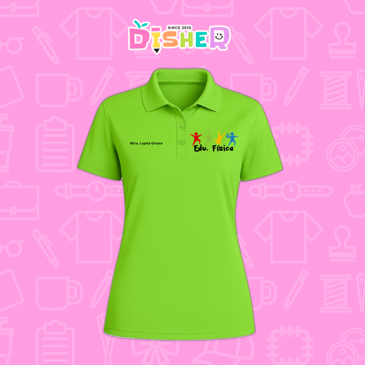 PBD-D-090: Polo Bordada Dry Fit Dama I Educación física