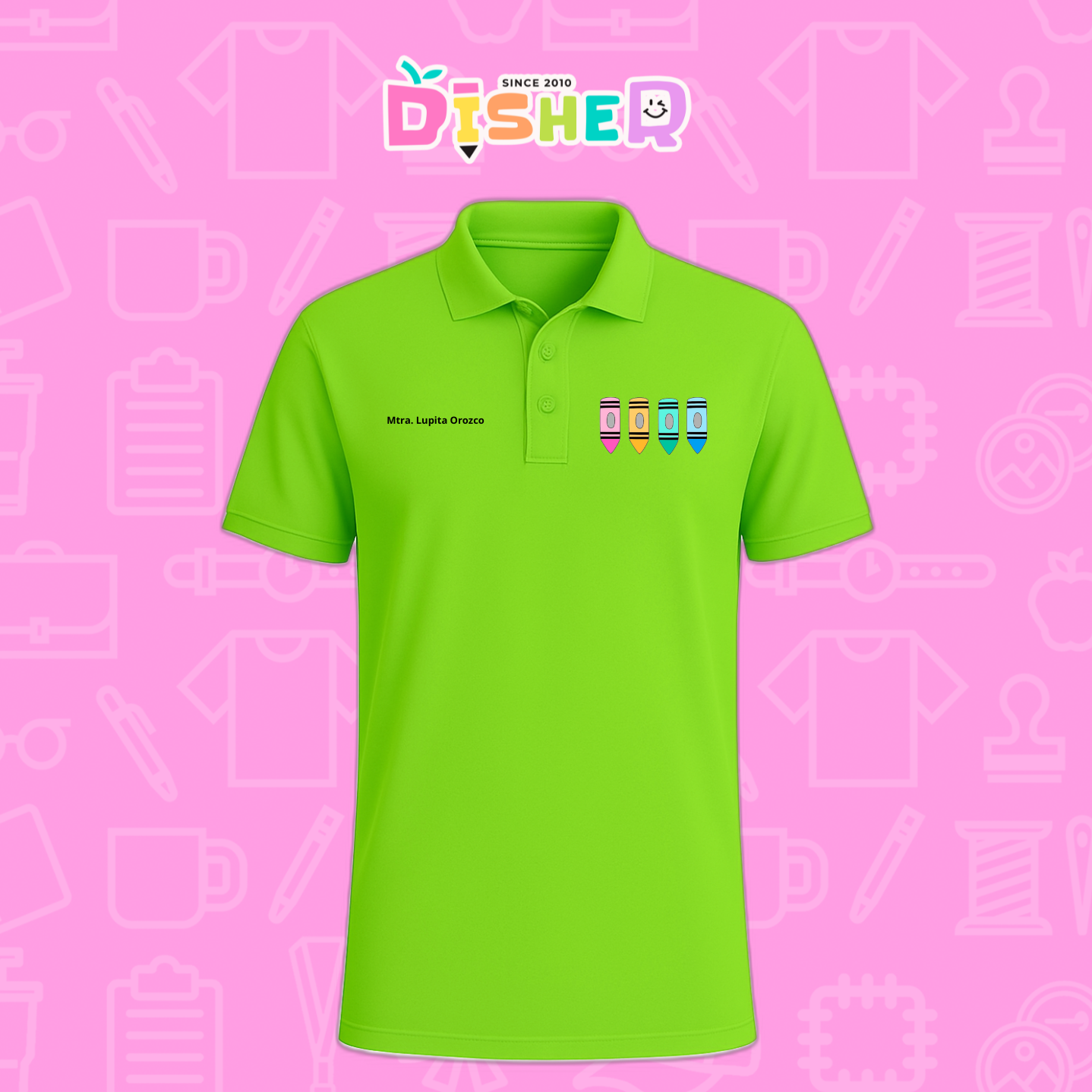 PBD-C-0045: Polo Bordada Dry Fit Caballero I Crayolas pastel