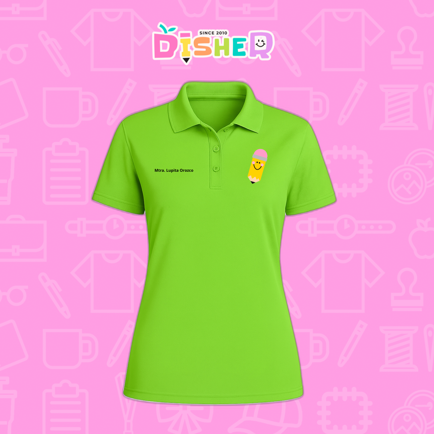 PBD-D-031: Polo Bordada Dry Fit Dama I Smile Pencil