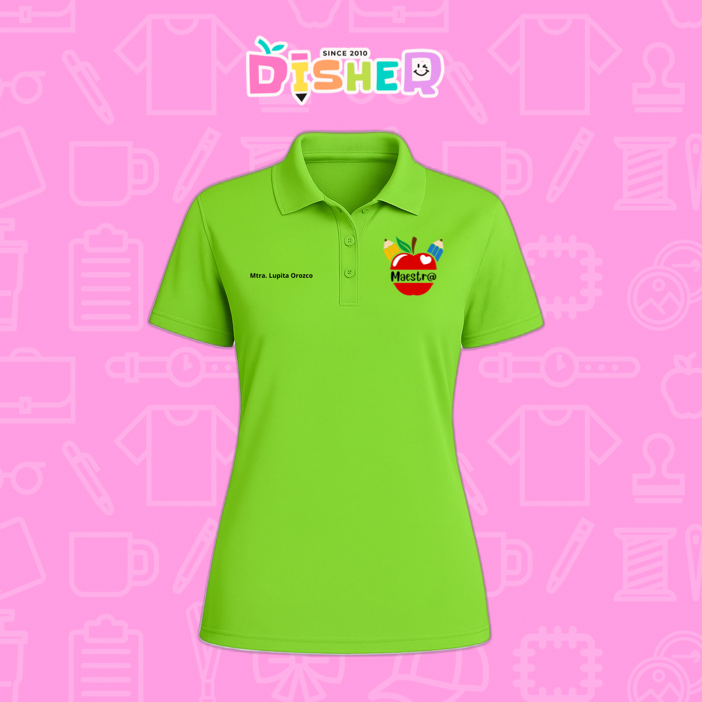 PBD-D-091: Polo Bordada Dry Fit Dama I Manzana lápices
