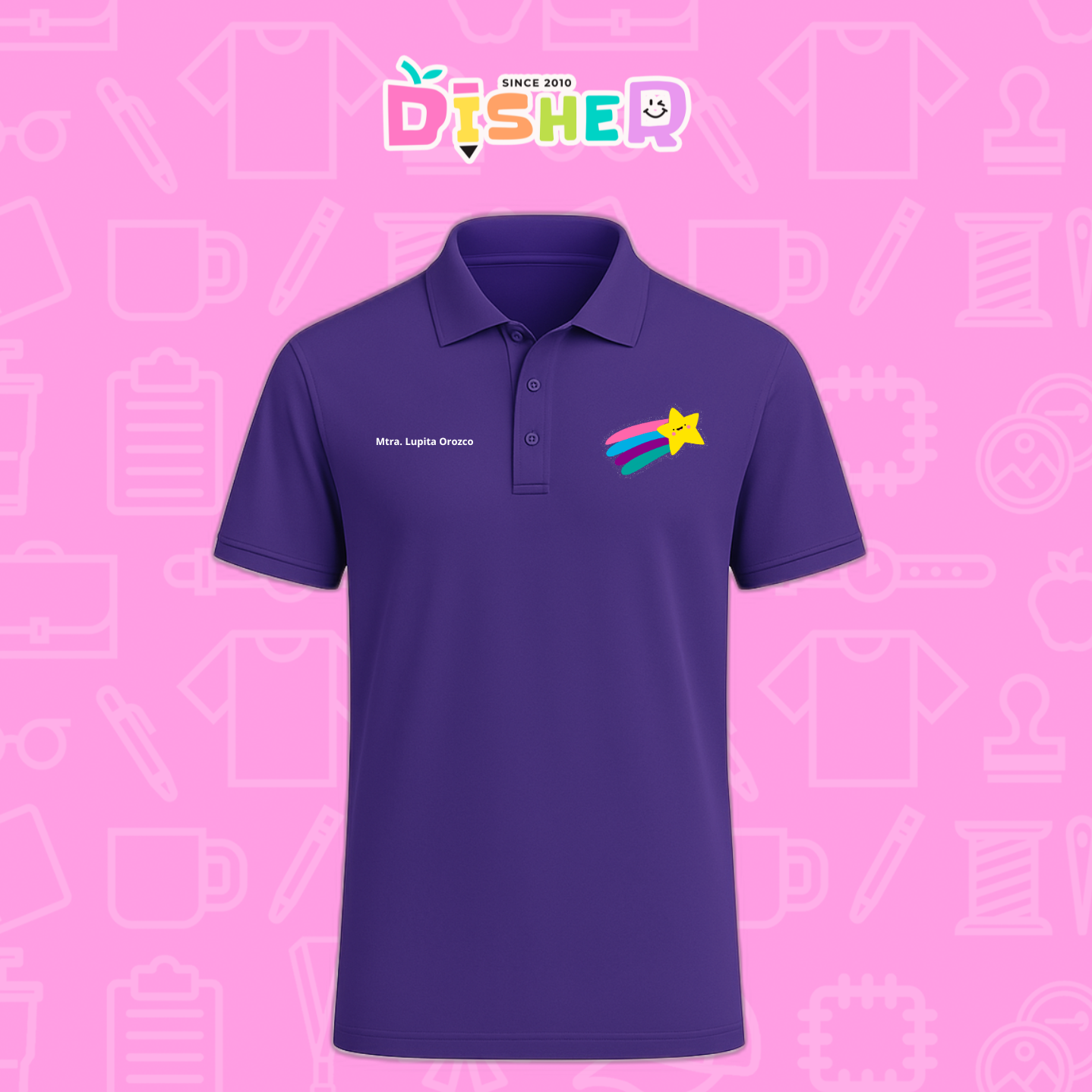 PBD-C-0019: Polo Bordada Dry Fit Caballero I Estrella fugaz