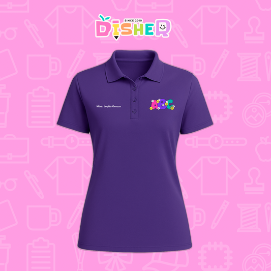 PBD-D-043: Polo Bordada Dry Fit Dama I Abc flores