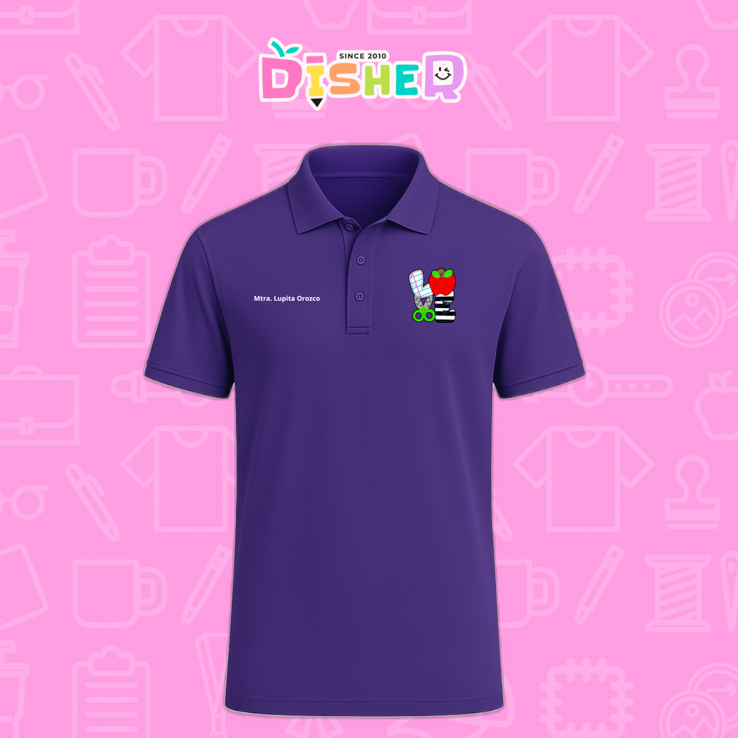 PBD-C-0069: Polo Bordada Dry Fit Caballero I Love