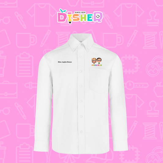 CBGL-C-002: Camisa Bordada Gabardina Manga Larga Caballero I Starcitos preescolar