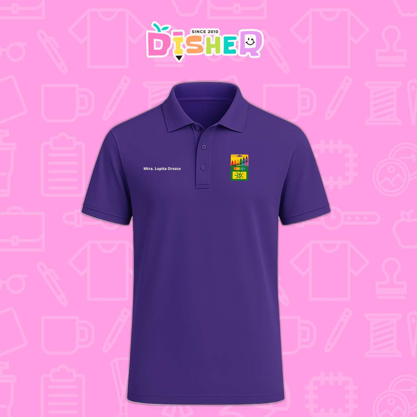 PBD-C-0059: Polo Bordada Dry Fit Caballero I Crayolas cajita
