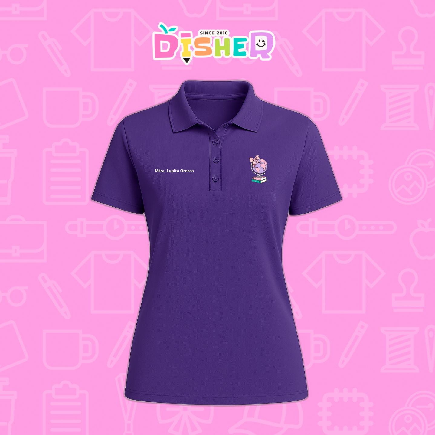 PBD-D-047: Polo Bordada Dry Fit Dama I Mundo rosita