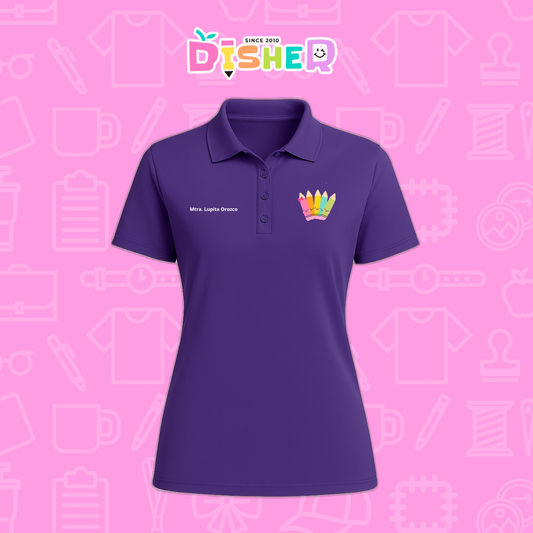 PBD-D-042: Polo Bordada Dry Fit Dama I Amigas crayolas