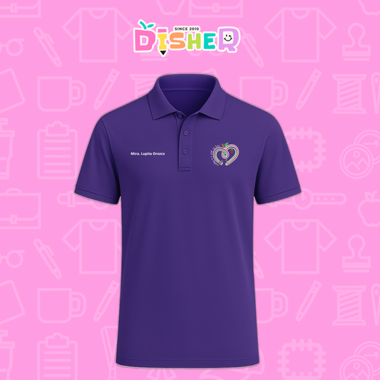 PBD-C-0013: Polo Bordada Dry Fit Caballero I Corazón lápiz tonos pastel