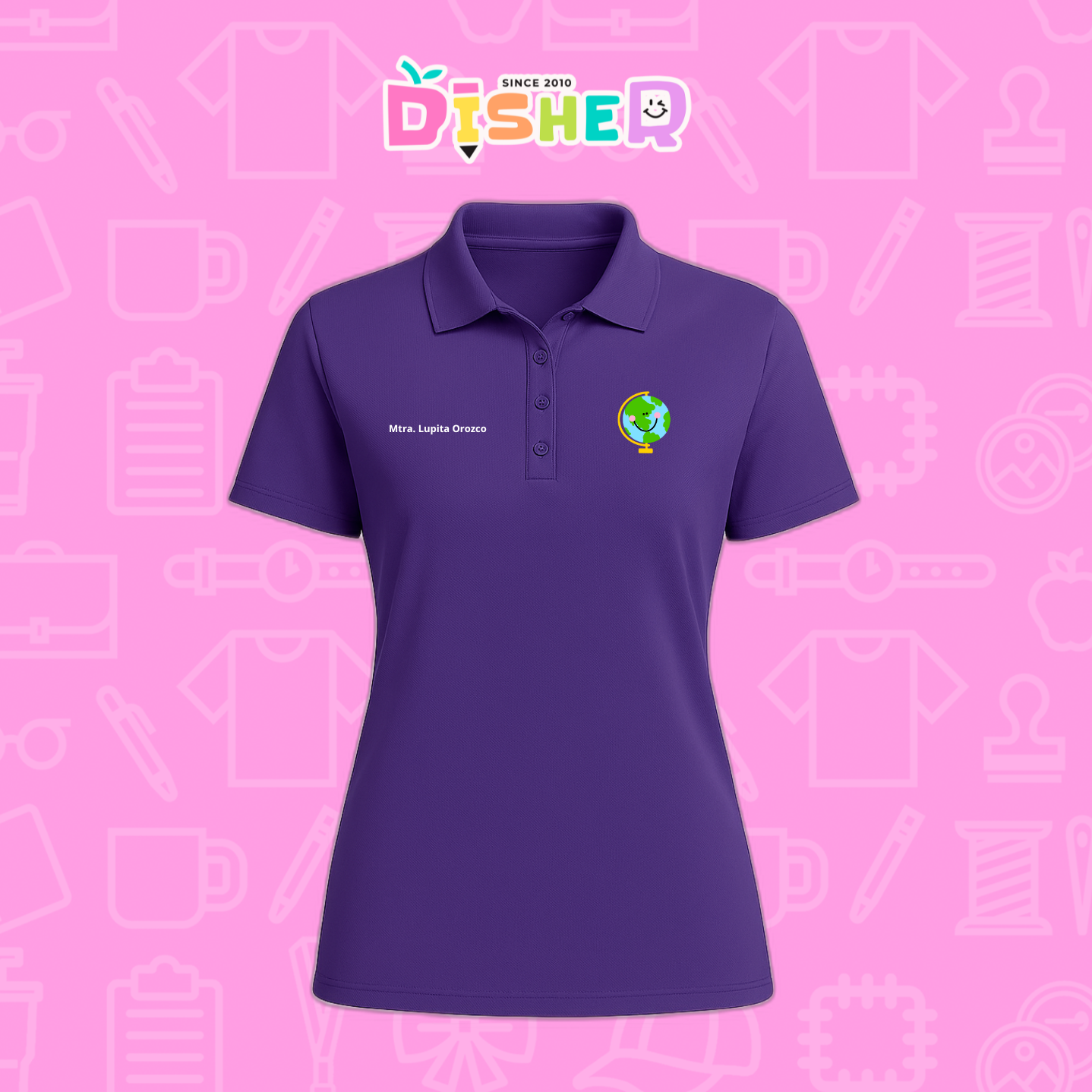 PBD-D-034: Polo Bordada Dry Fit Dama I Smile World