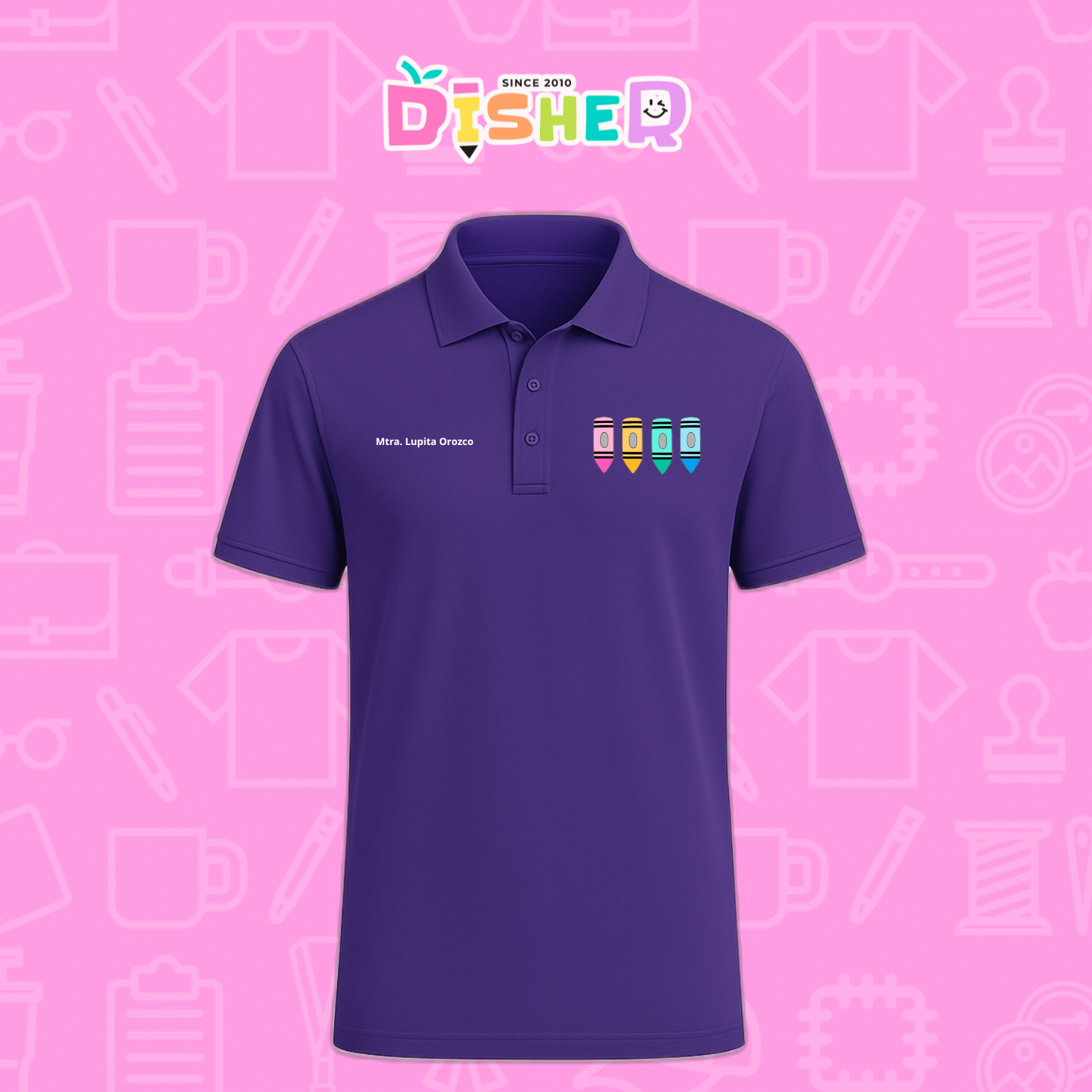 PBD-C-0045: Polo Bordada Dry Fit Caballero I Crayolas pastel