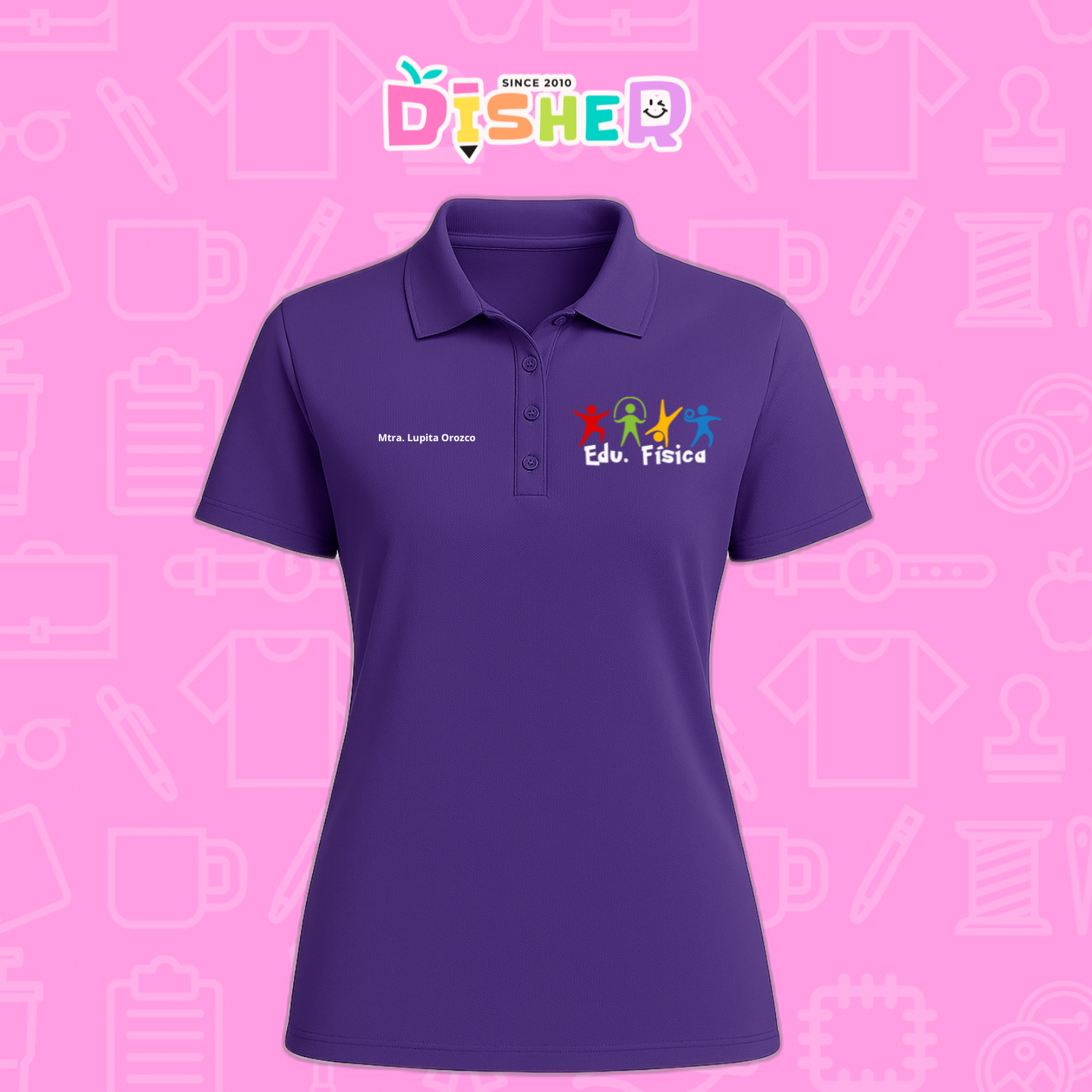 PBD-D-090: Polo Bordada Dry Fit Dama I Educación física