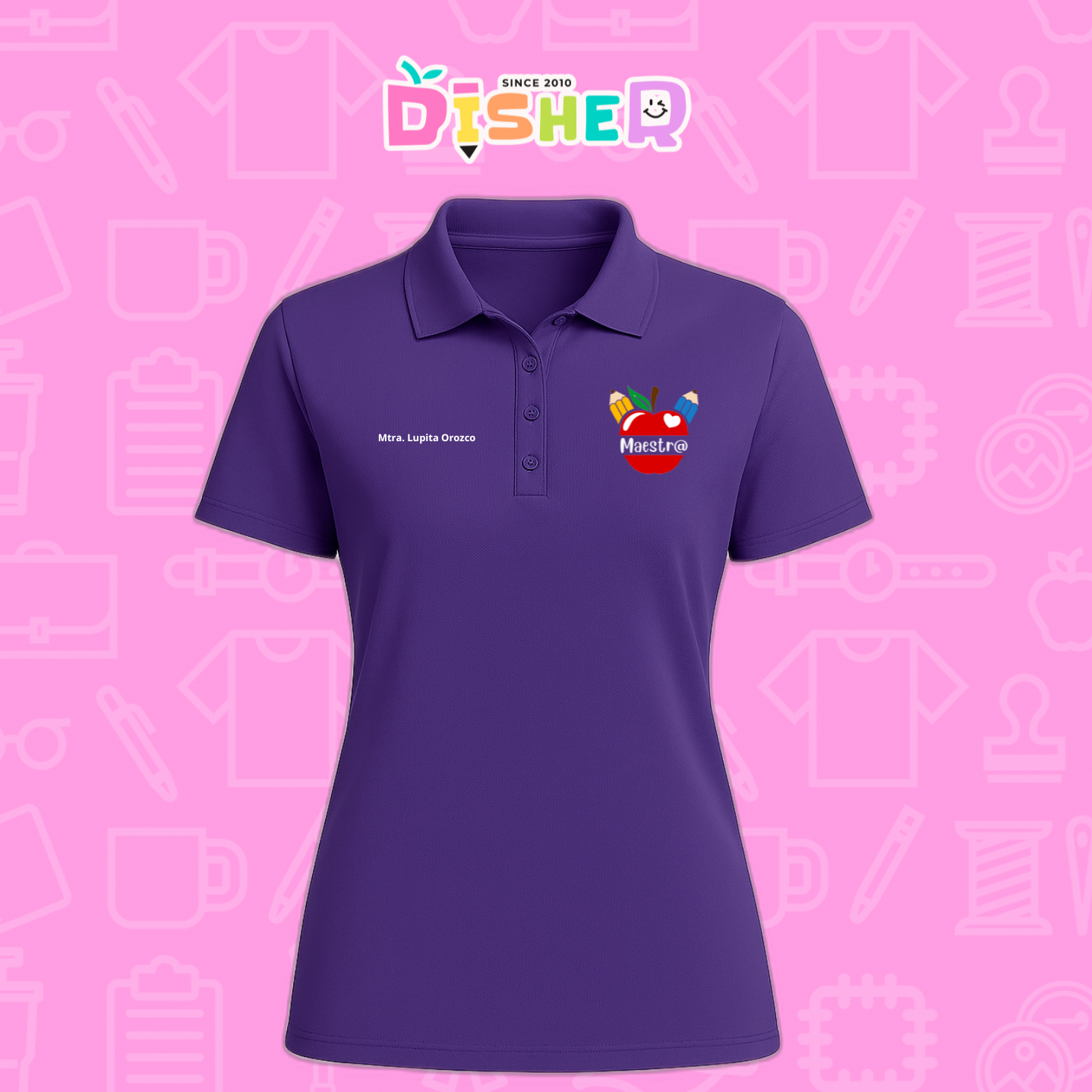 PBD-D-091: Polo Bordada Dry Fit Dama I Manzana lápices