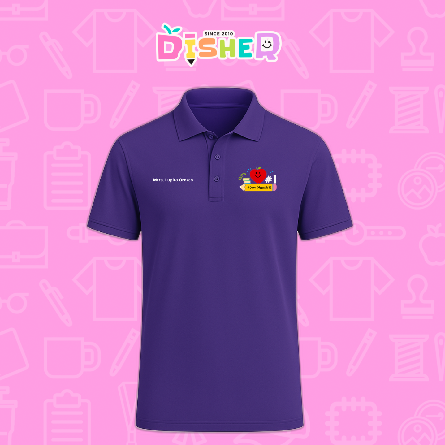PBD-C-001: Polo Bordada Dry Fit Caballero I Manzana lápiz