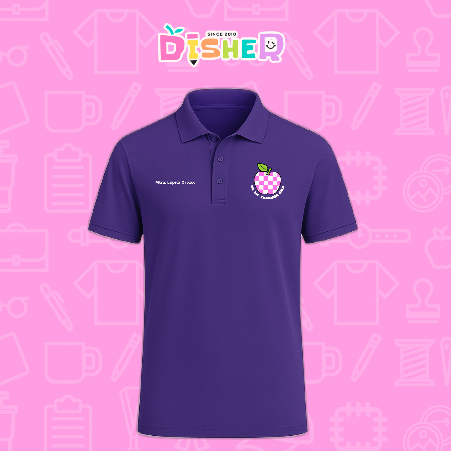PBD-C-0026: Polo Bordada Dry Fit Caballero I Manzana cuadros