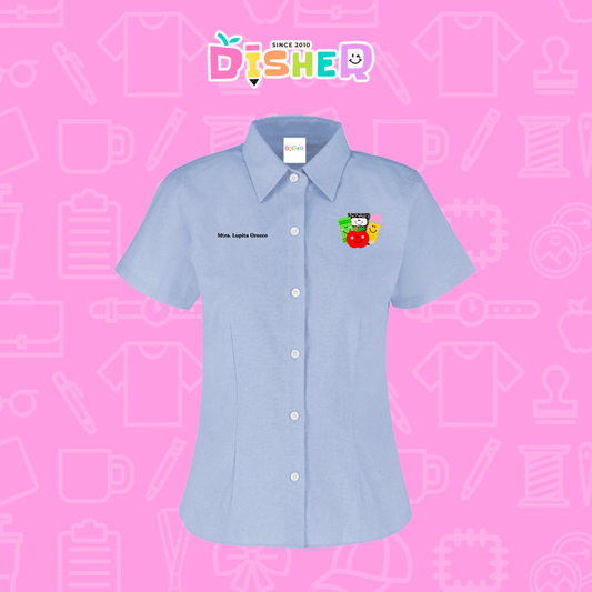 CBOC-D-032: Camisa Bordada Oxford Manga Corta Dama I Smiley supplies