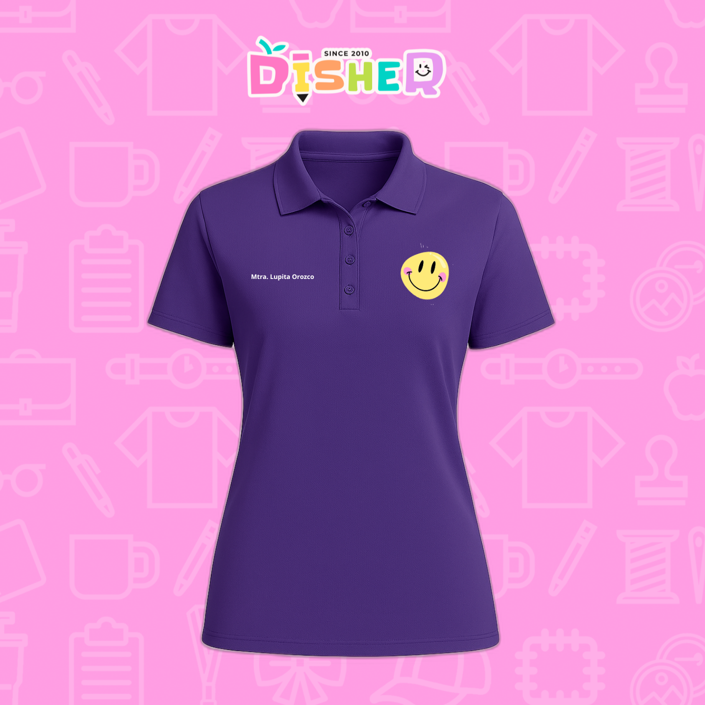 PBD-D-021: Polo Bordada Dry Fit Dama I Happy face