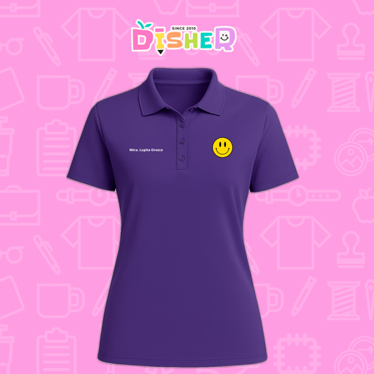 PBD-D-084: Polo Bordada Dry Fit Dama I Manzana preescolar