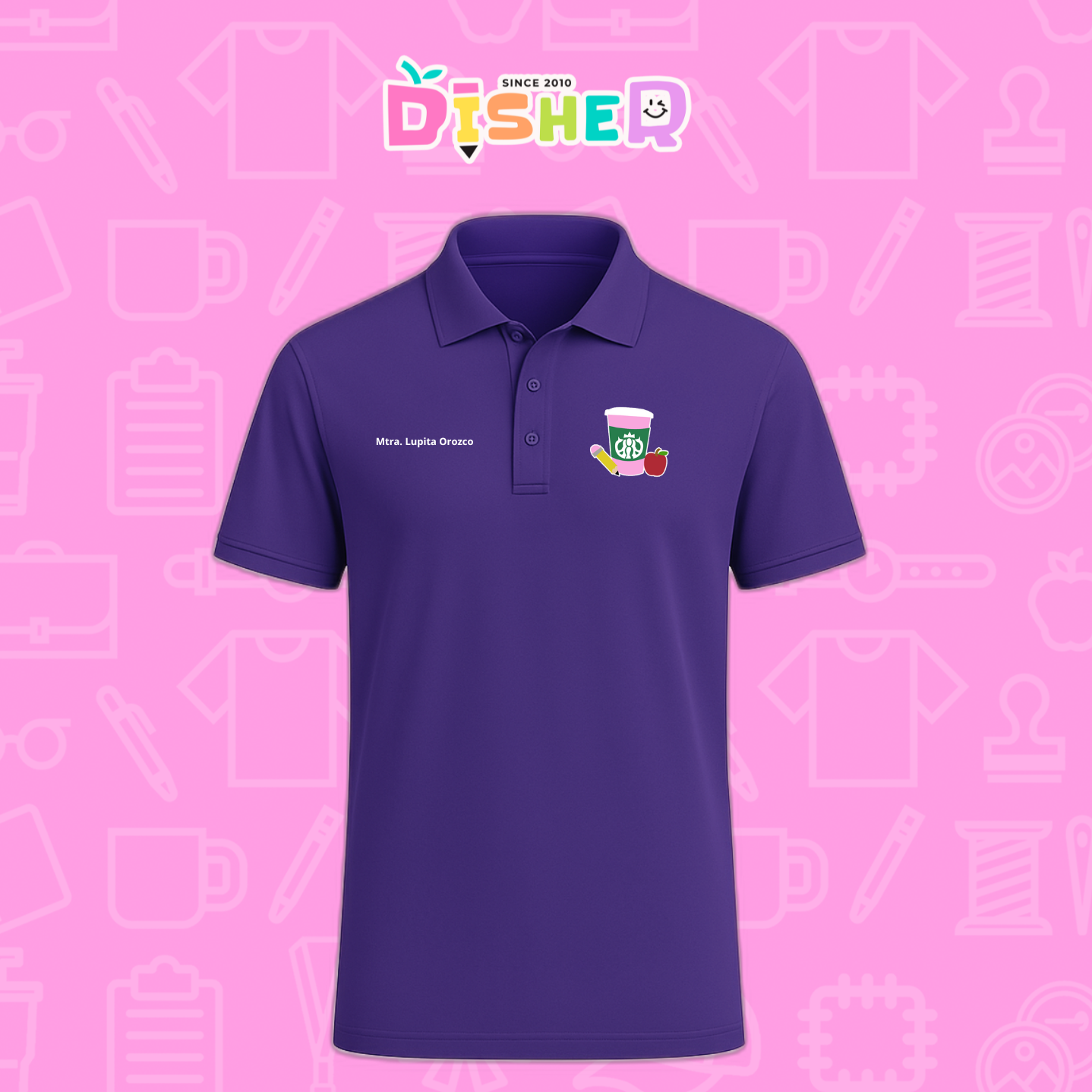 PBD-C-0037: Polo Bordada Dry Fit Caballero I Teacher Starbucks