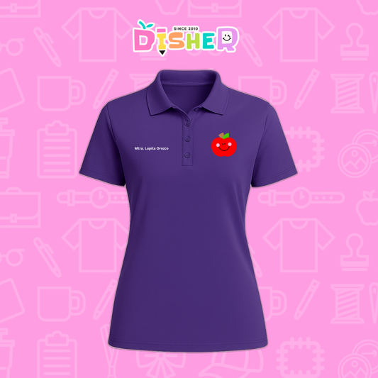PBD-D-030: Polo Bordada Dry Fit Dama I Smile Apple