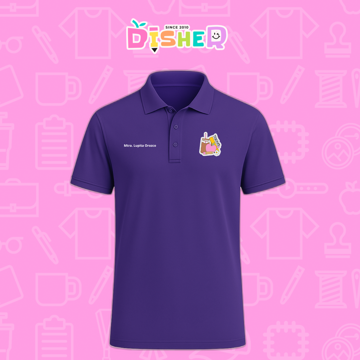 PBD-C-0036: Polo Bordada Dry Fit Caballero I Teacher coffe
