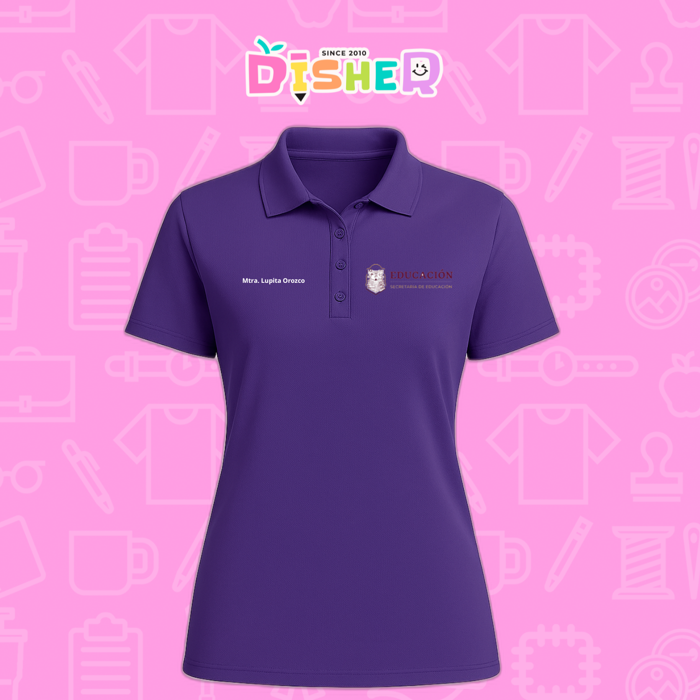 PBD-D-096: Polo Bordada Dry Fit Dama I Educación
