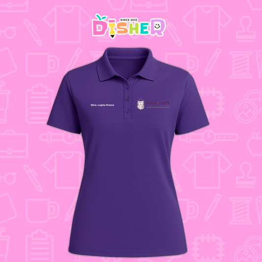 PBD-D-096: Polo Bordada Dry Fit Dama I Educación