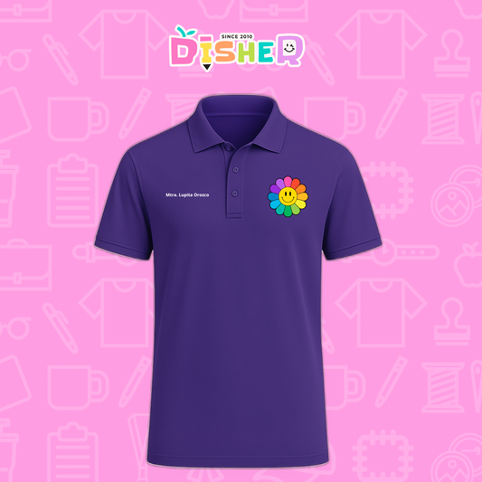 PBD-C-0018: Polo Bordada Dry Fit Caballero I Flor de colores