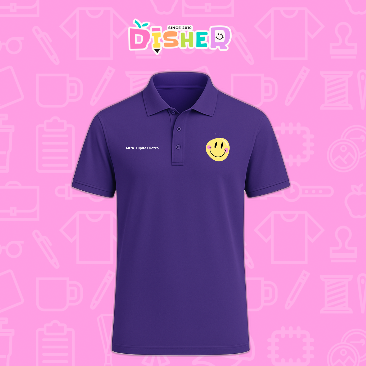 PBD-C-0021: Polo Bordada Dry Fit Caballero I Happy face