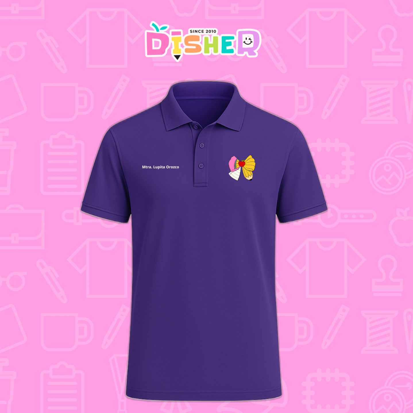 PBD-C-005: Polo Bordada Dry Fit Caballero I Moño lápiz hoja