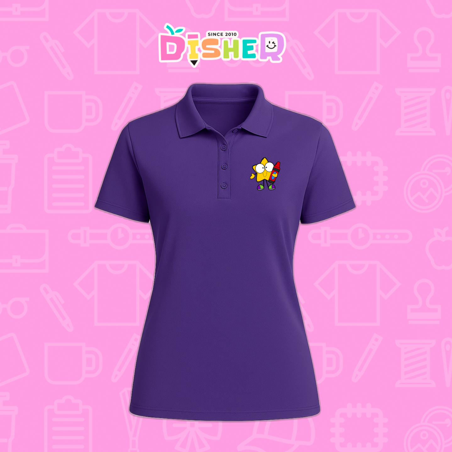 PBD-D-066: Polo Bordada Dry Fit Dama I Estrella manitas