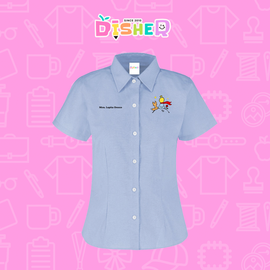 CBOC-D-014: Camisa Bordada Oxford Manga Corta Dama I El principito