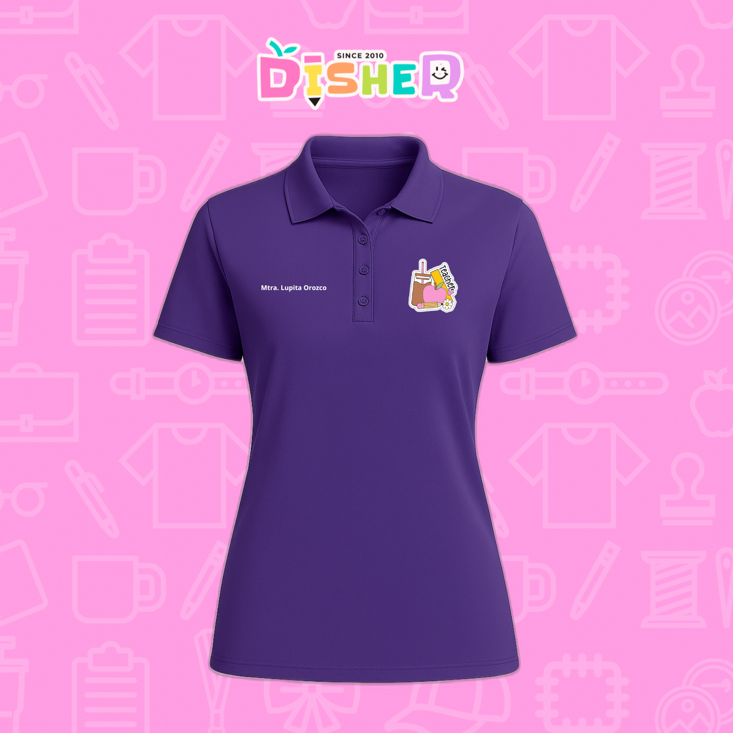 PBD-D-036: Polo Bordada Dry Fit Dama I Teacher coffe