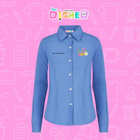 CBGL-D-028: Camisa Bordada Gabardina Manga corta Dama I In my teacher era