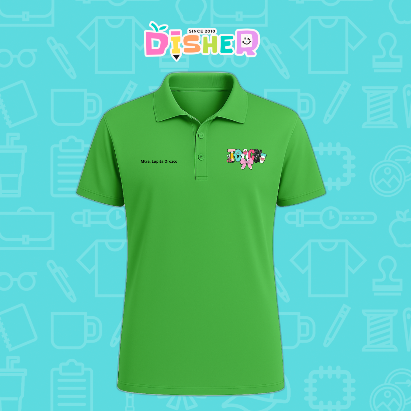 PBD-C-006: Polo Bordada Dry Fit Caballero I Teacher pink