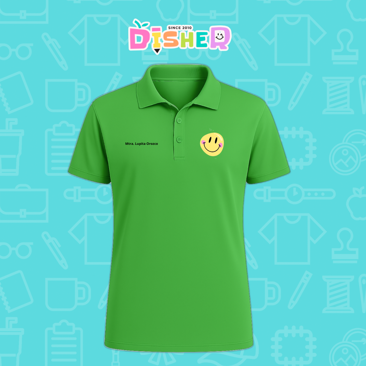 PBD-C-0021: Polo Bordada Dry Fit Caballero I Happy face
