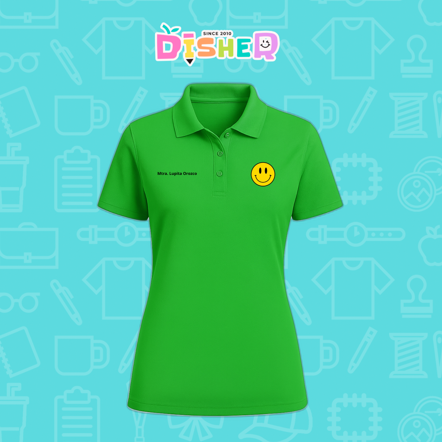 PBD-D-084: Polo Bordada Dry Fit Dama I Manzana preescolar