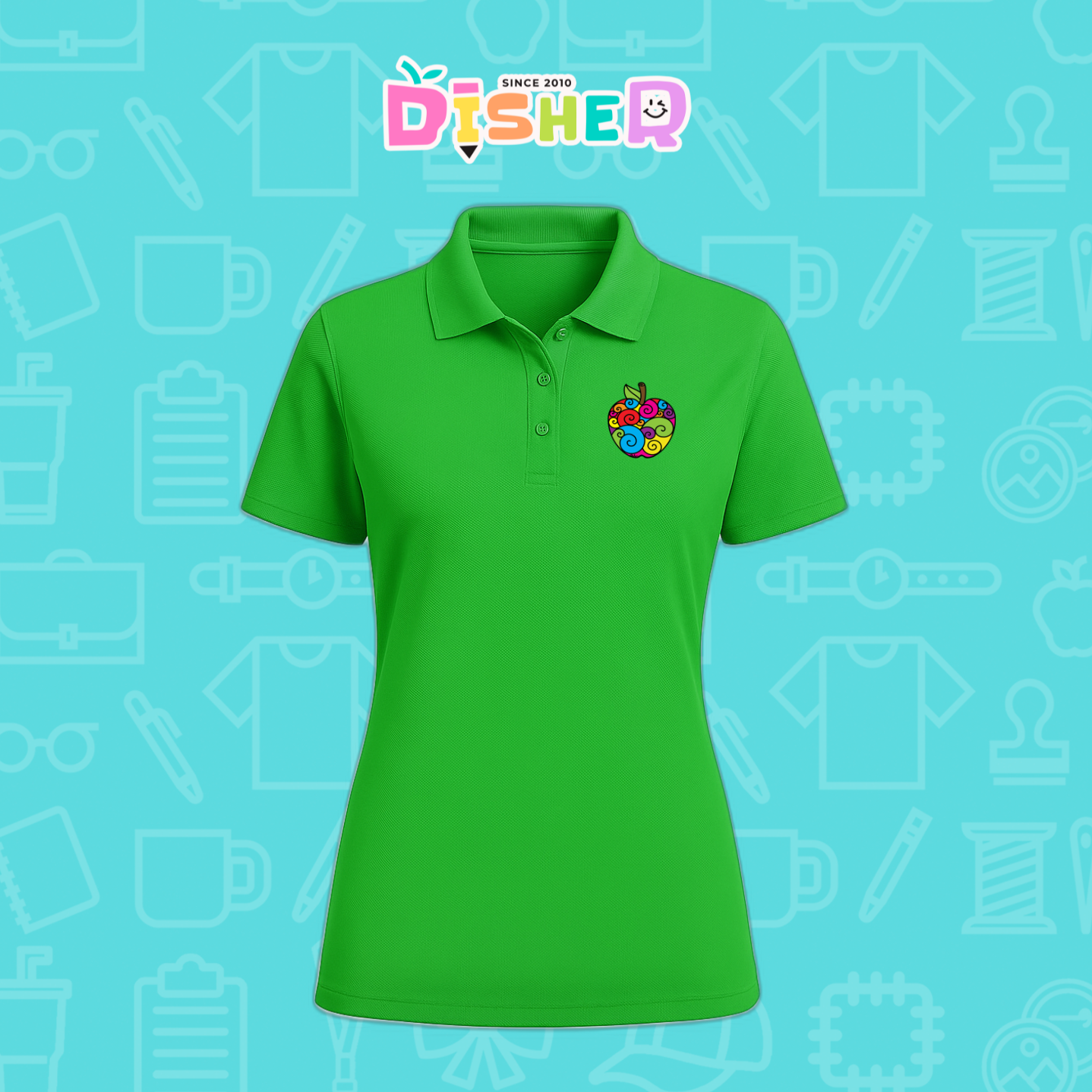 PBD-D-067: Polo Bordada Dry Fit Dama I Manzana risco