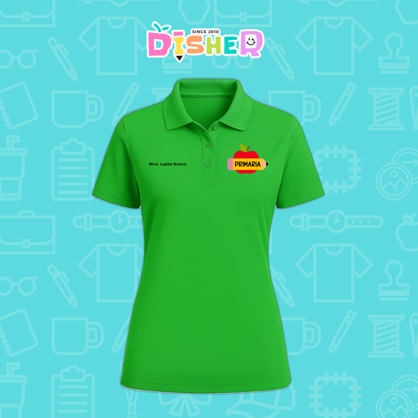 PBD-D-085: Polo Bordada Dry Fit Dama I Manzana primaria