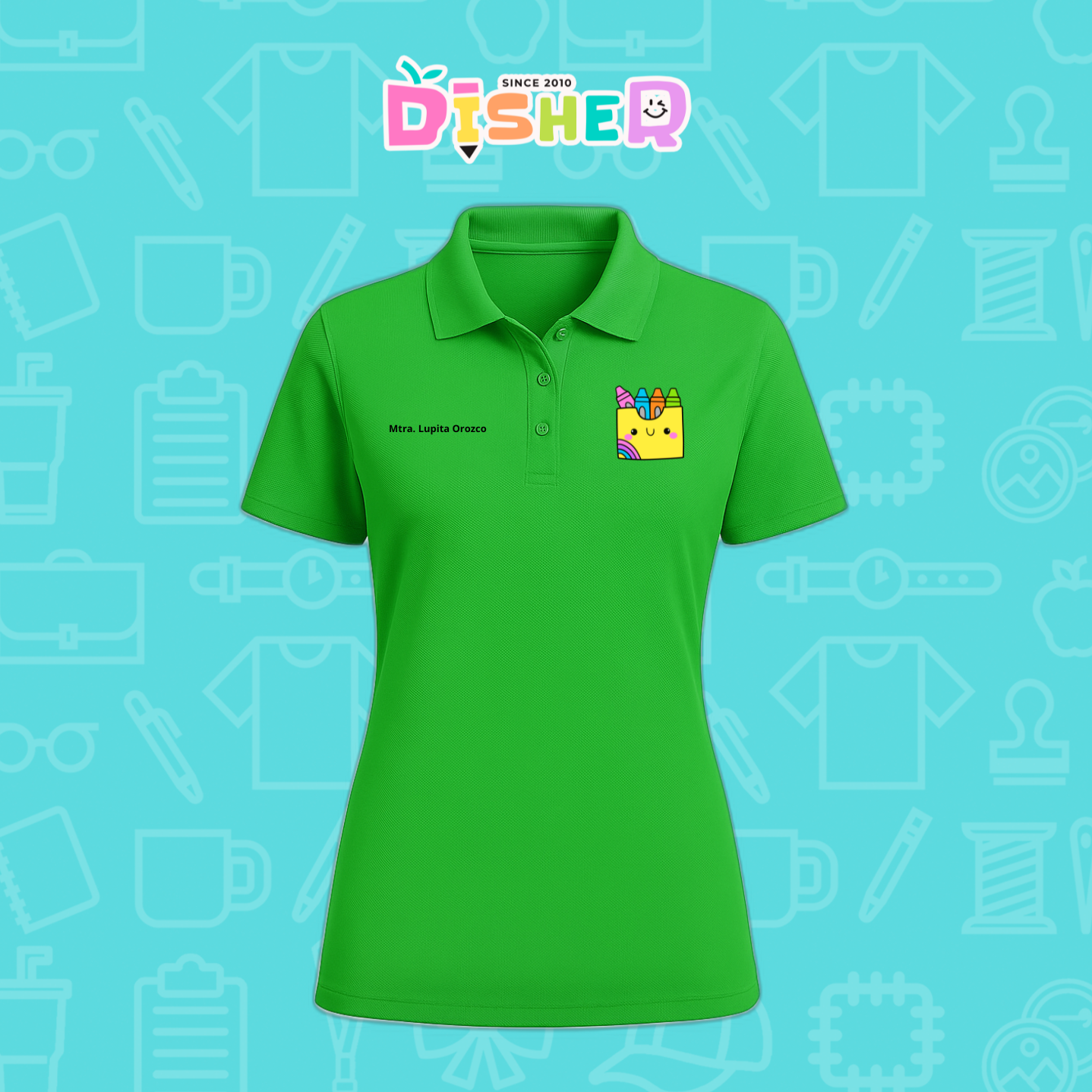 PBD-D-016: Polo Bordada Dry Fit Dama I Cajita crayola