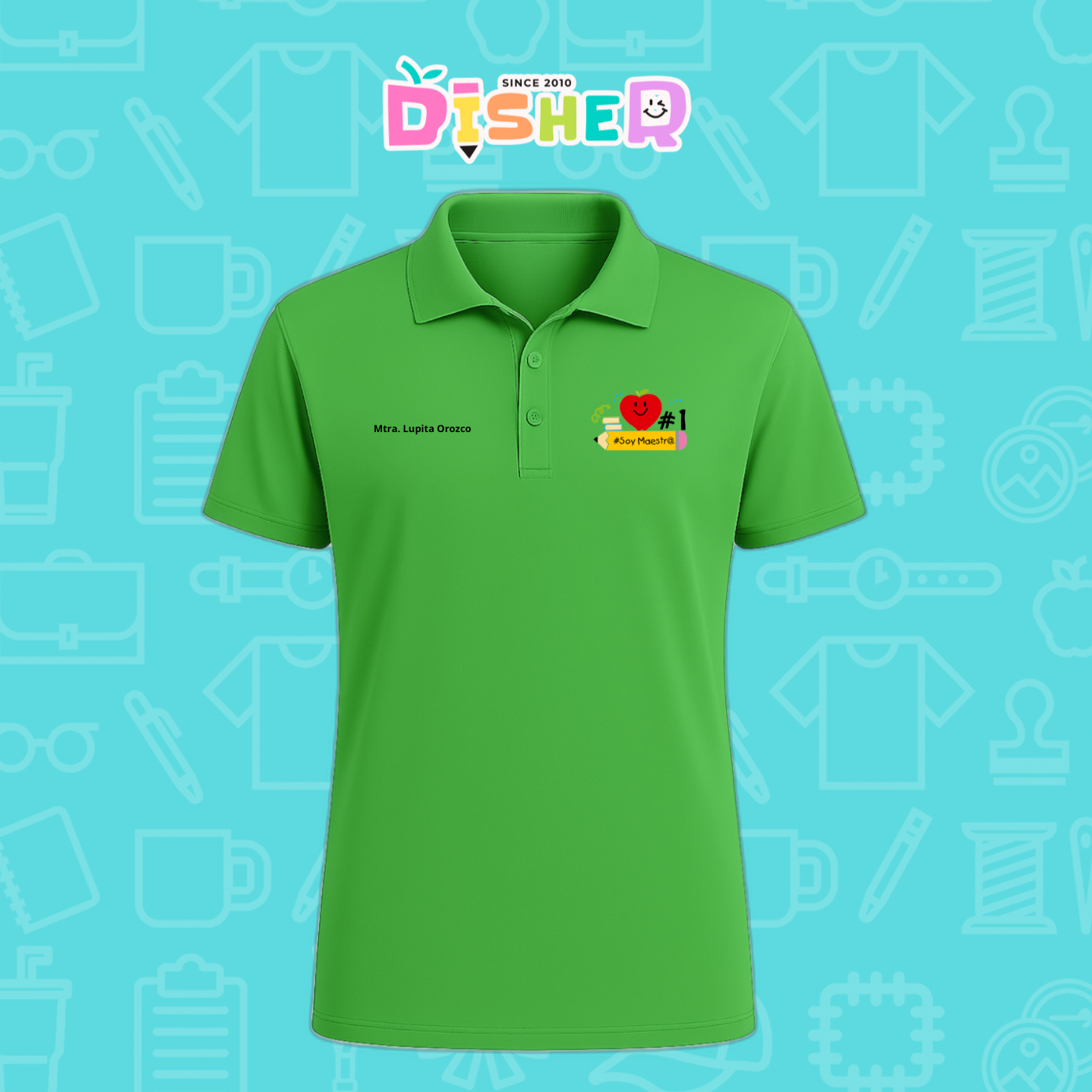 PBD-C-001: Polo Bordada Dry Fit Caballero I Manzana lápiz