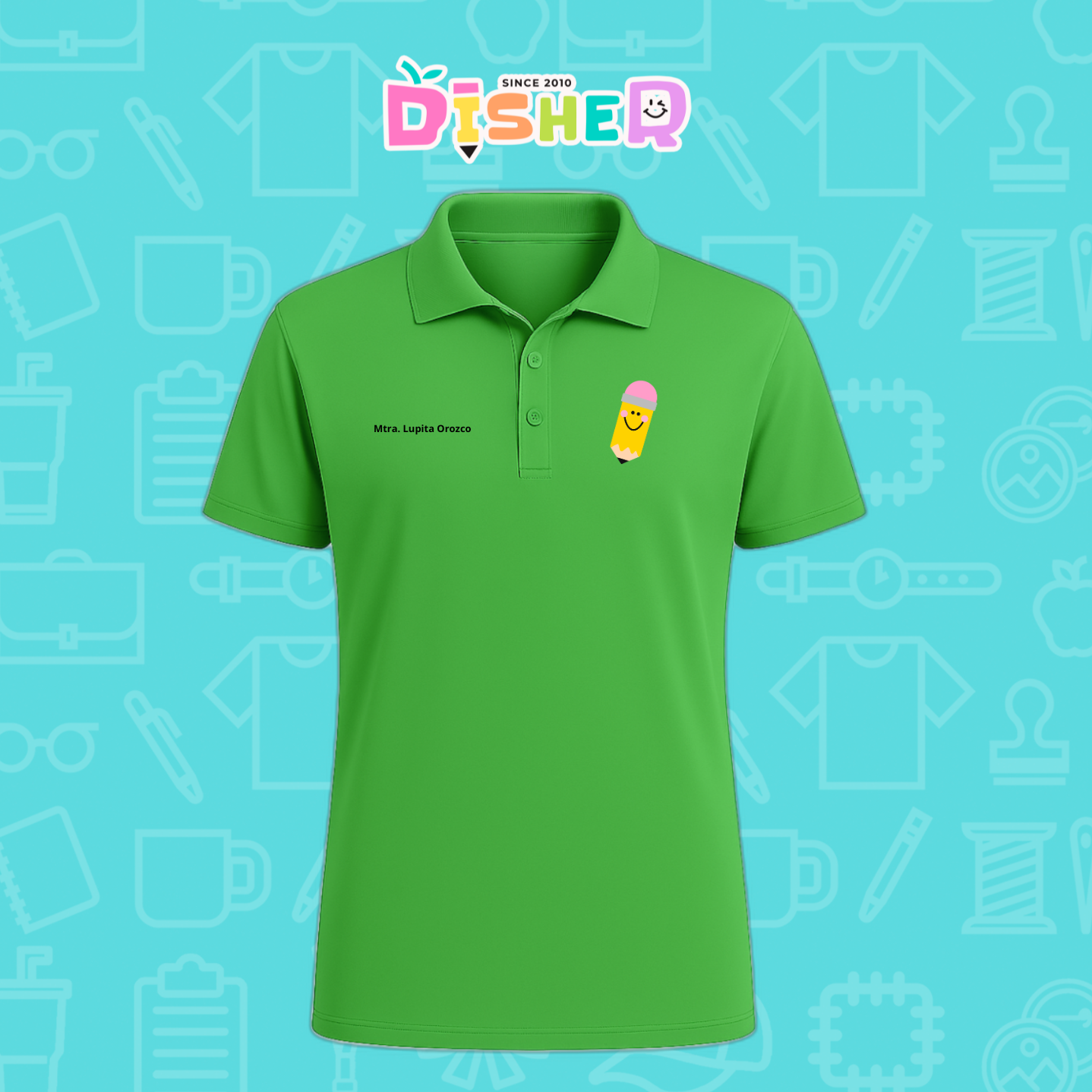 PBD-C-0031: Polo Bordada Dry Fit Caballero I Smile Pencil