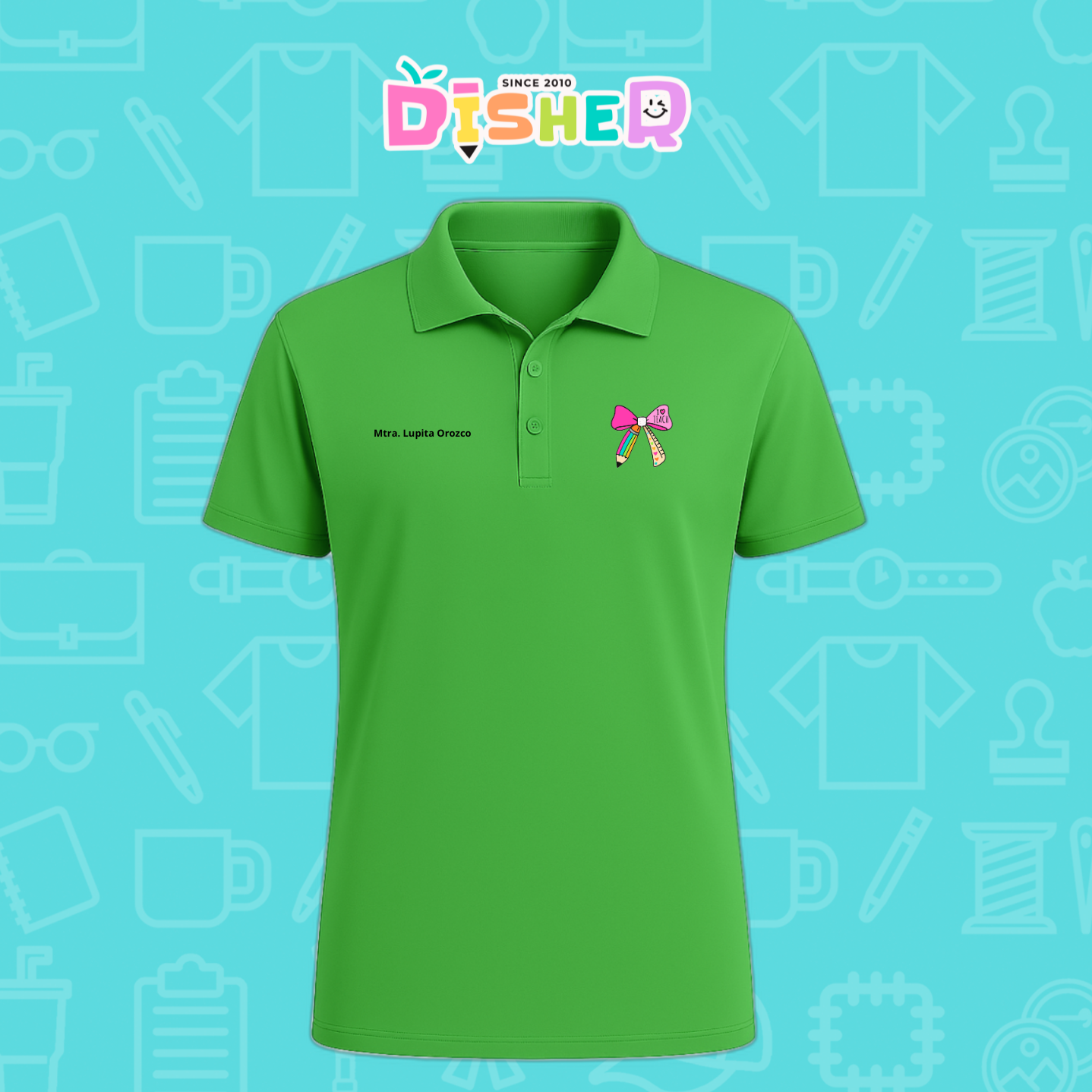 PBD-C-0040: Polo Bordada Dry Fit Caballero I Moño arcoiris
